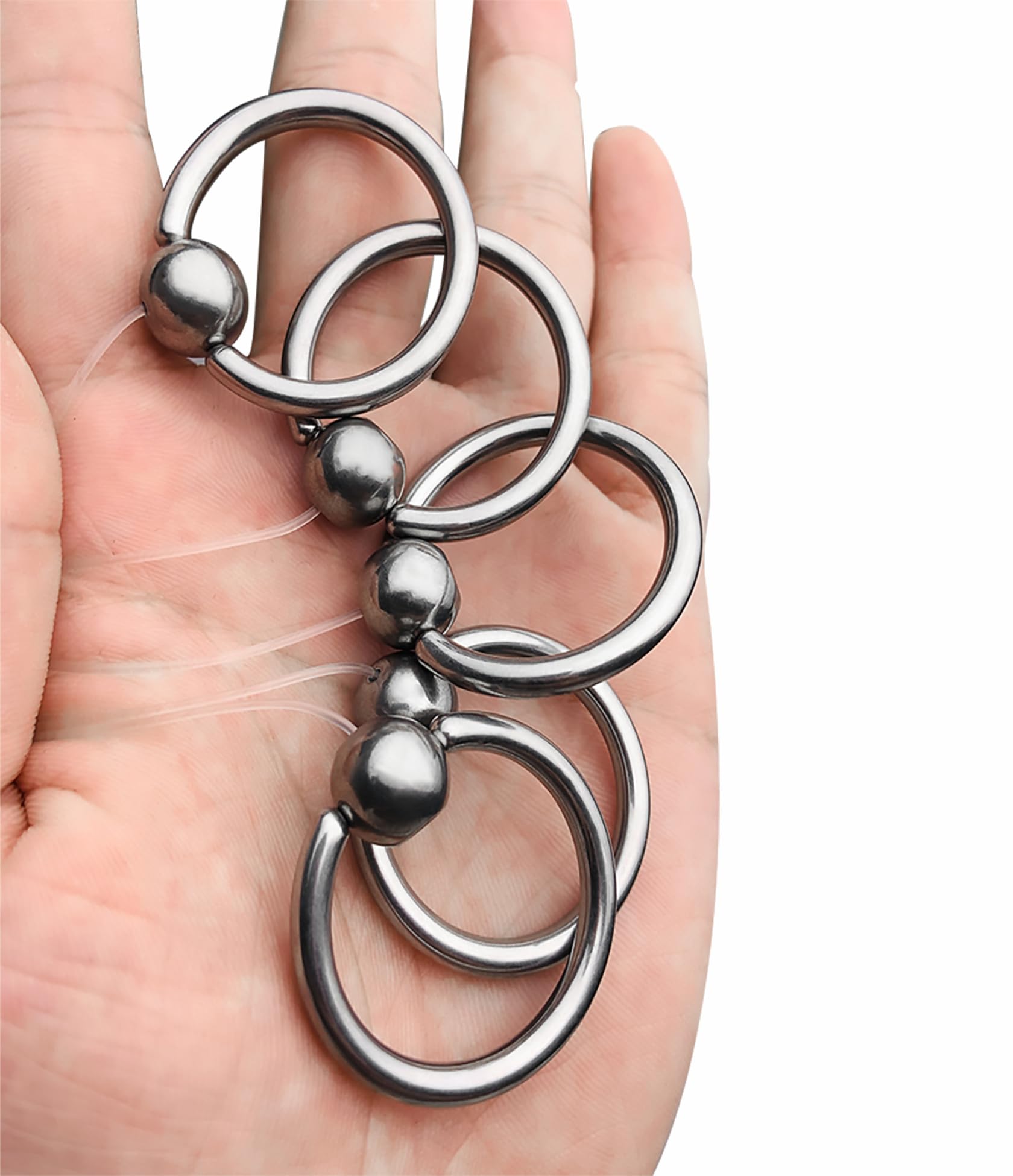 Spina del pene dilatatori uretrali dell'uretra a sfera in acciaio inossidabile con anello di trazione(6 Stück)