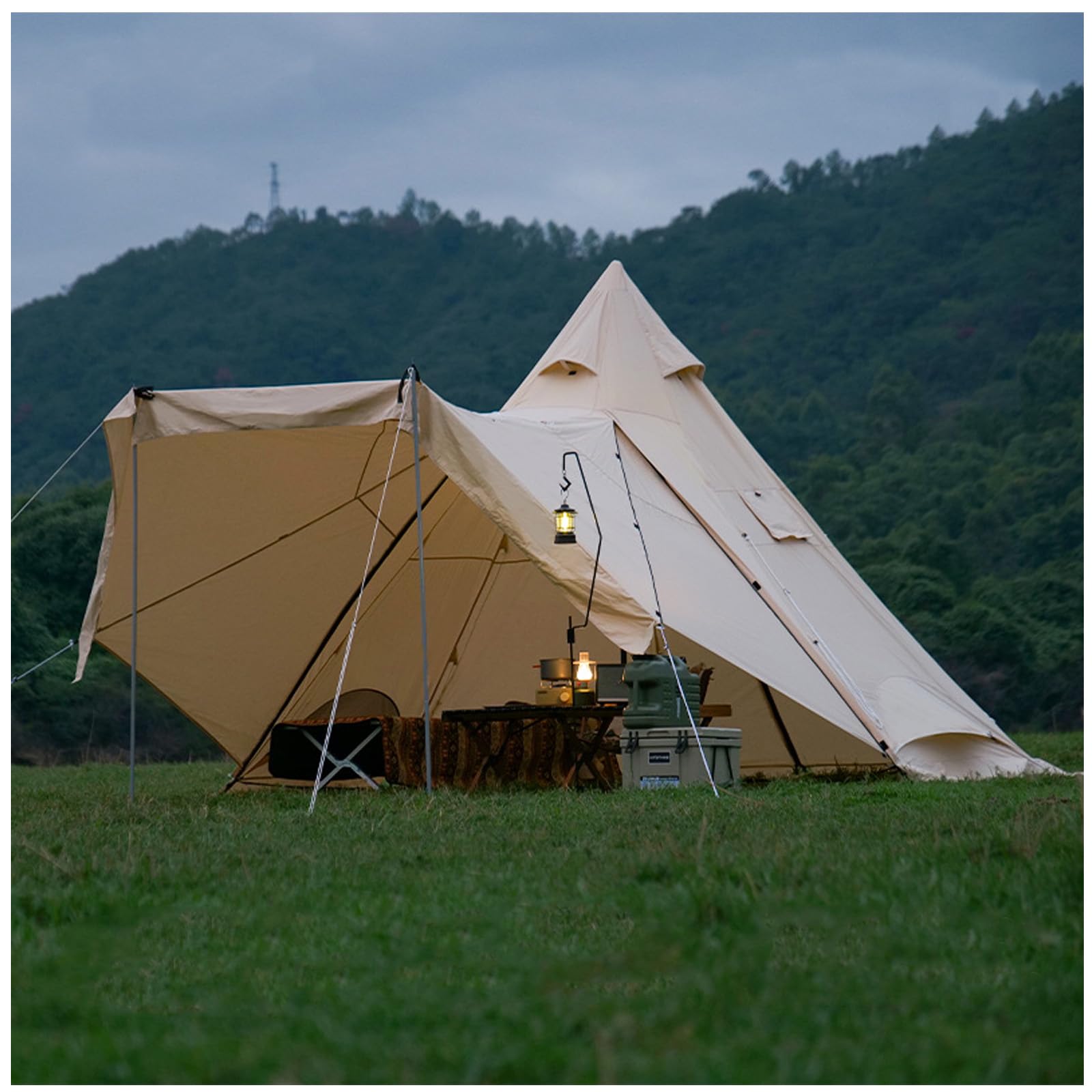 Amazon.co.jp: キャノピーテント 6-8人用 前室付き ワンポールテント