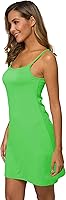 Vista 3 de AUHEGN Women's Basic Adjustable Spaghetti Strap Cami Slip Mini Dress