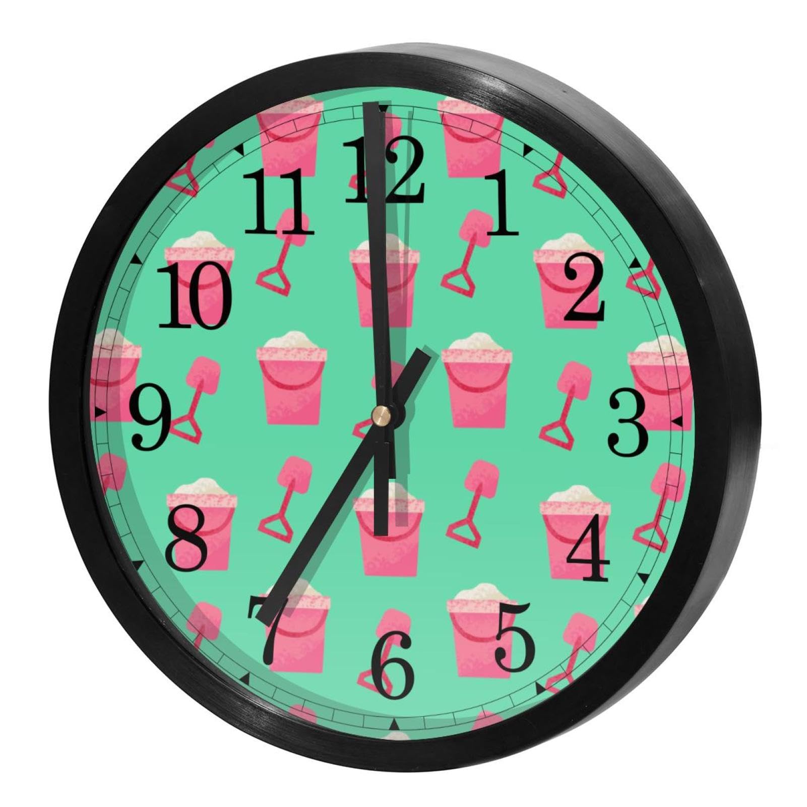 Horloge murale ronde verte d'été pour décorer la maison et l'école