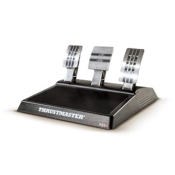 thrustmaster t-gt ii racing steering wheel with set of 3 pedal ps5 ps4 pc real-time force feedback brushless 40 watt motor double belt system magnet technology interchangeable steering wheel