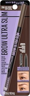 Maybelline Express Brow Ultra Slim Defining Brow Pencil, 1.5mm Precision Tip & Spoolie, Deep Brown - Natural Filled Brows