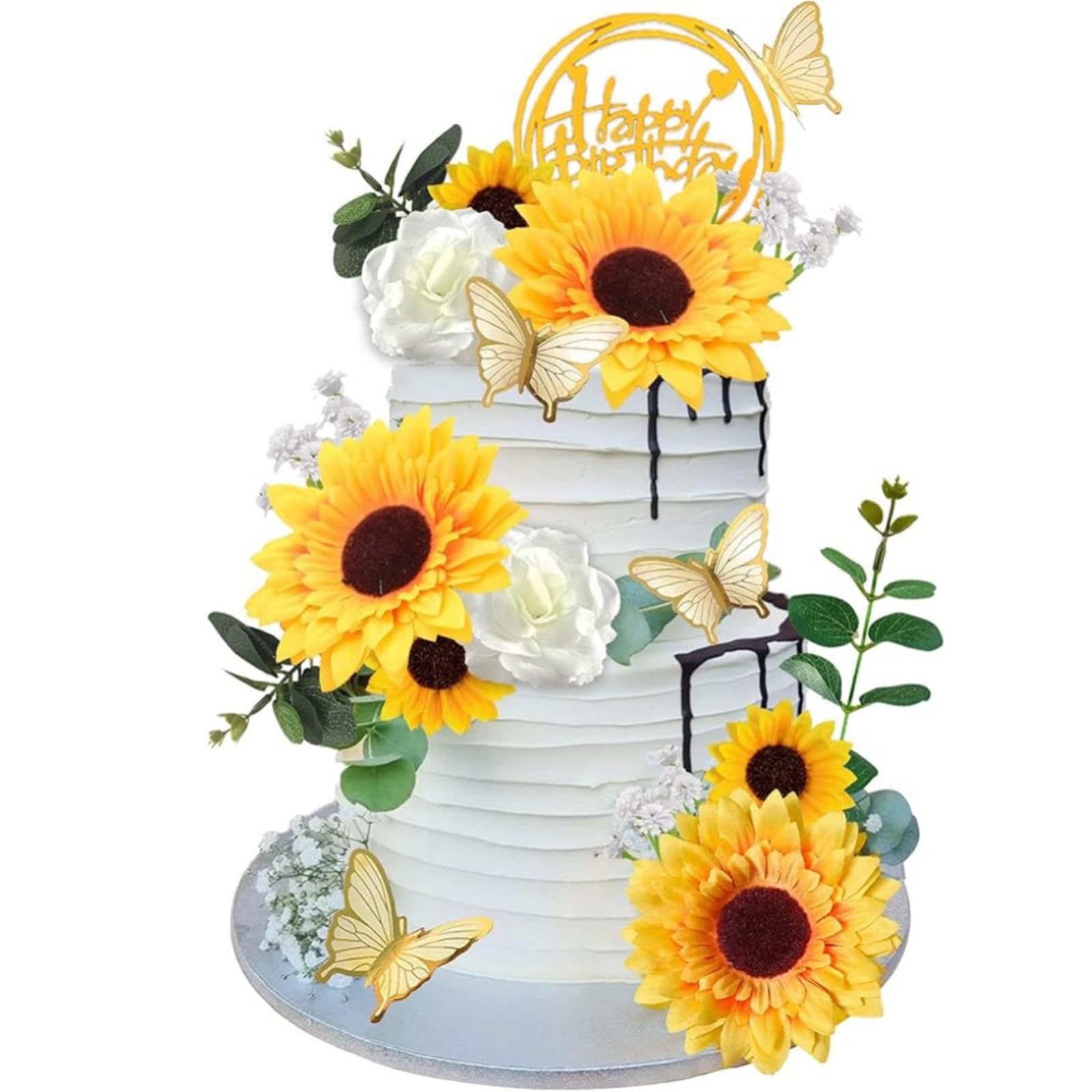 Striscione modificabile con girasole per il primo compleanno