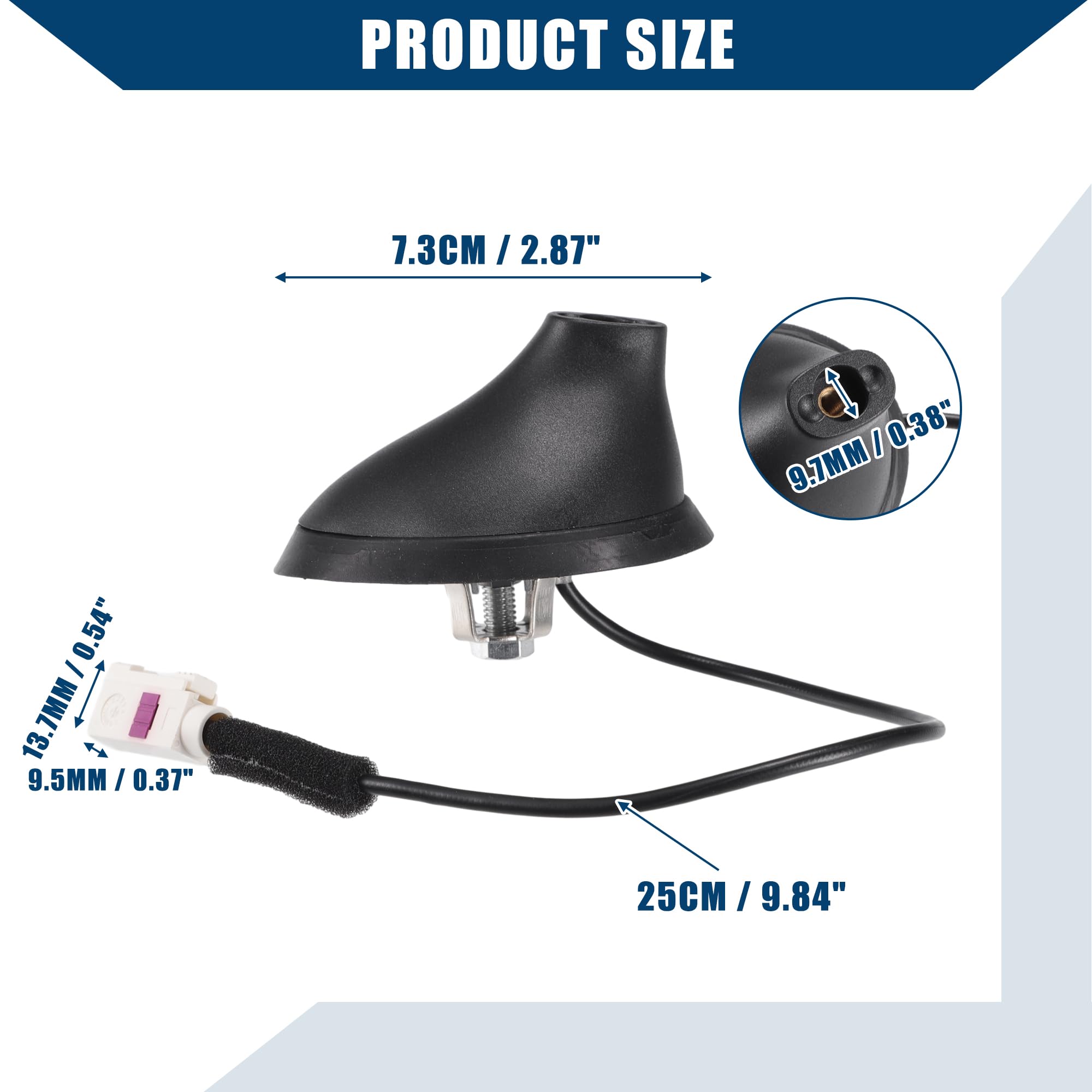 Nr. 50540987 - Base antenna per Fiat 500, esterno, resistente, 1 pezzo