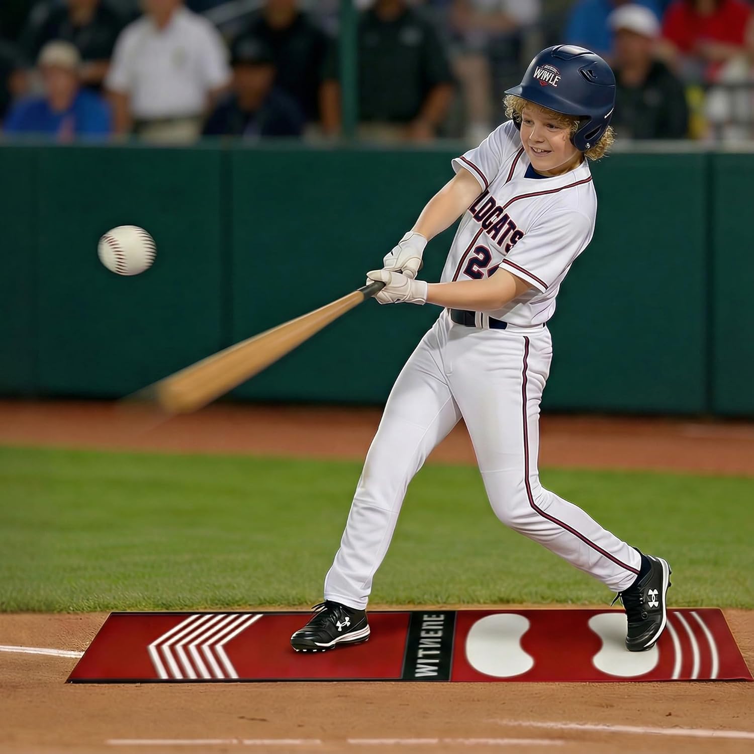 54 x 12 Inch Wear-Resistant Lightweight Softball Pitching Mat – Portable Batting Stance Training Aid | Ideal for Young Beginners | Indoor/Outdoor Softball Strike Zone Practice Mat