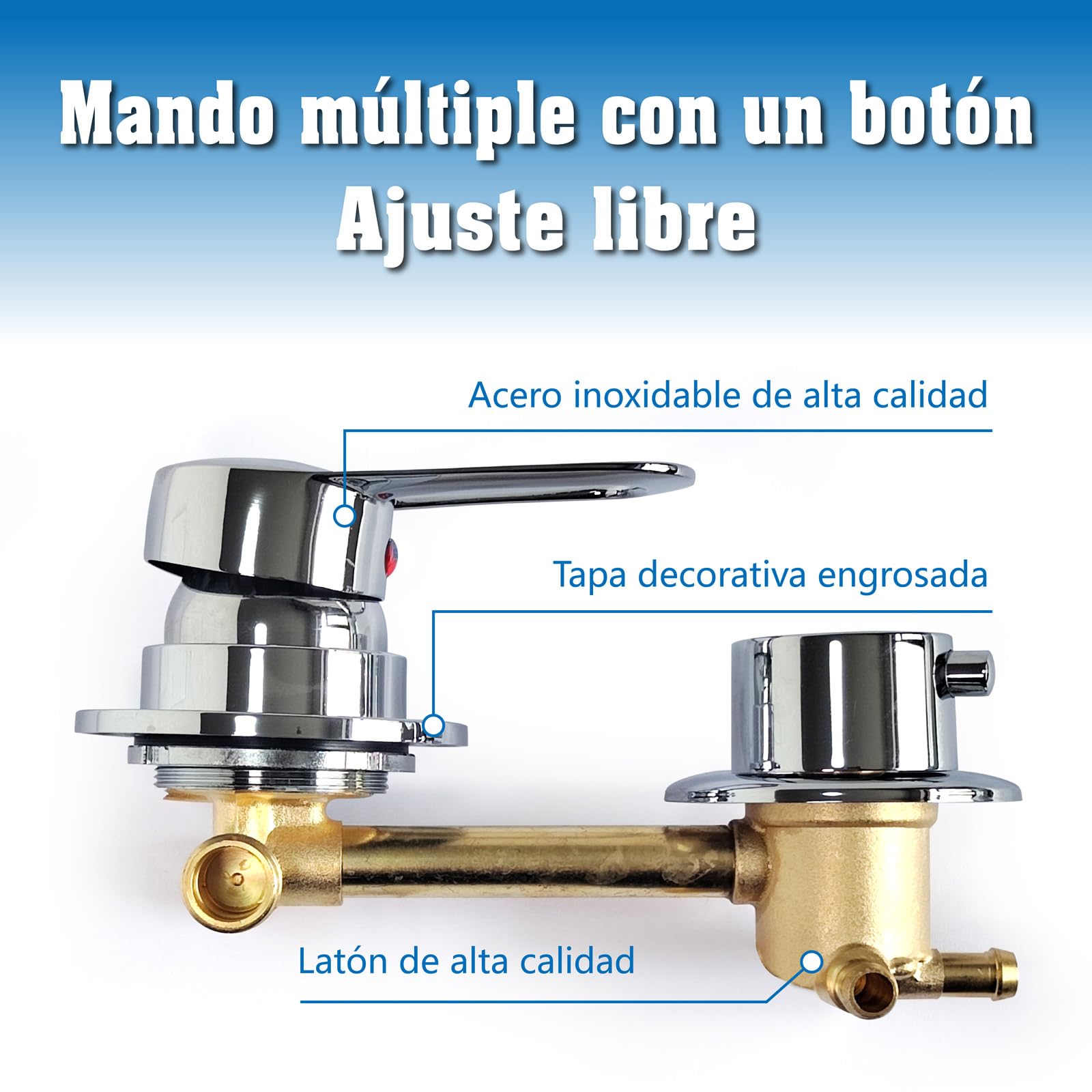 Valvola deviatrice per doccia a 2/3/4/5 vie, valvola miscelatrice deviatrice multifunzione con bilanciamento della pressione, kit miscelatore di ricambio in ottone a 5 vie, interasse:9cm, cromata