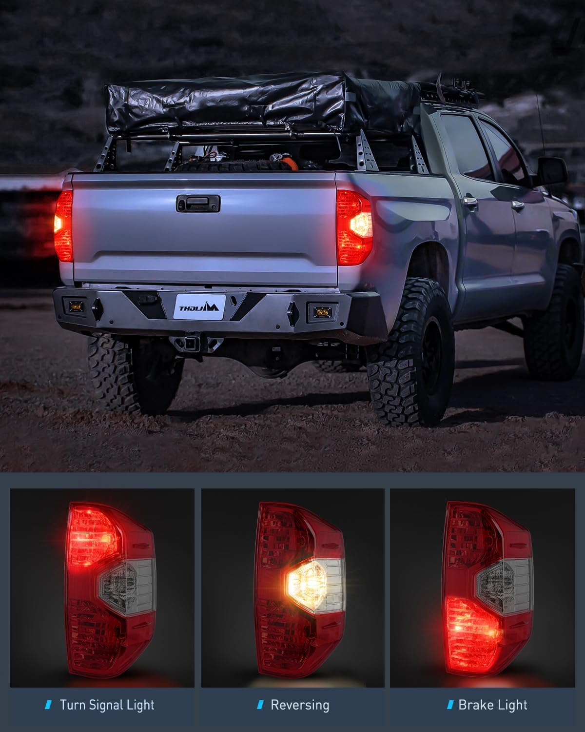 Nilight Taillight Assembly Compatible with 2014 2015 2016 2017 2018 2019 2020 2021 Toyota Tundra Tail Light Rear Lamp Replacement OE Style Passenger Side