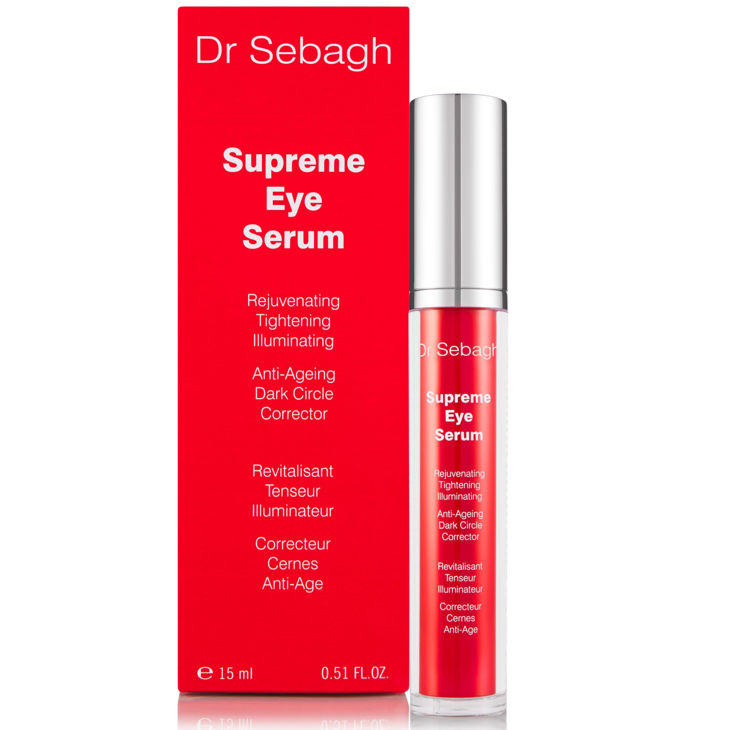 Dr Sebagh Supreme Eye Serum (15ml) - Advanced Roll-On Formula | Designed to Aid Smoother Younger & Firmer-Looking Skin | Helps Reduce Puffiness Circles Fine Lines & Wrinkles | Boosts Elasticity