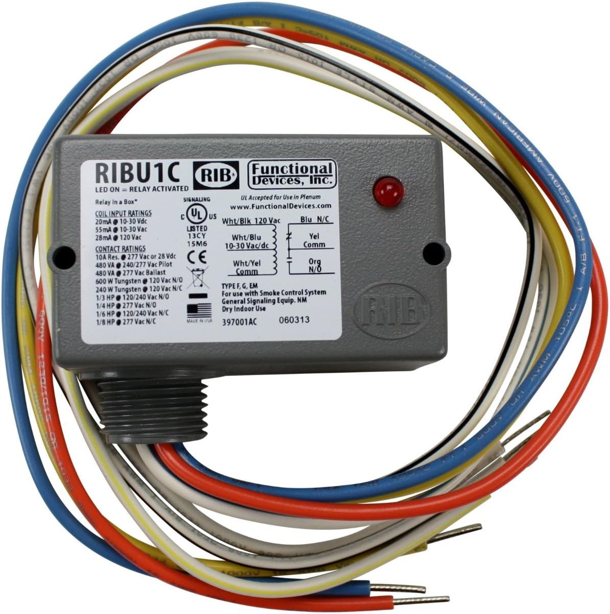 Functional Devices Ribu1C - Rib Relay, Enclosed 10 Amp Spdt - 2 Pack