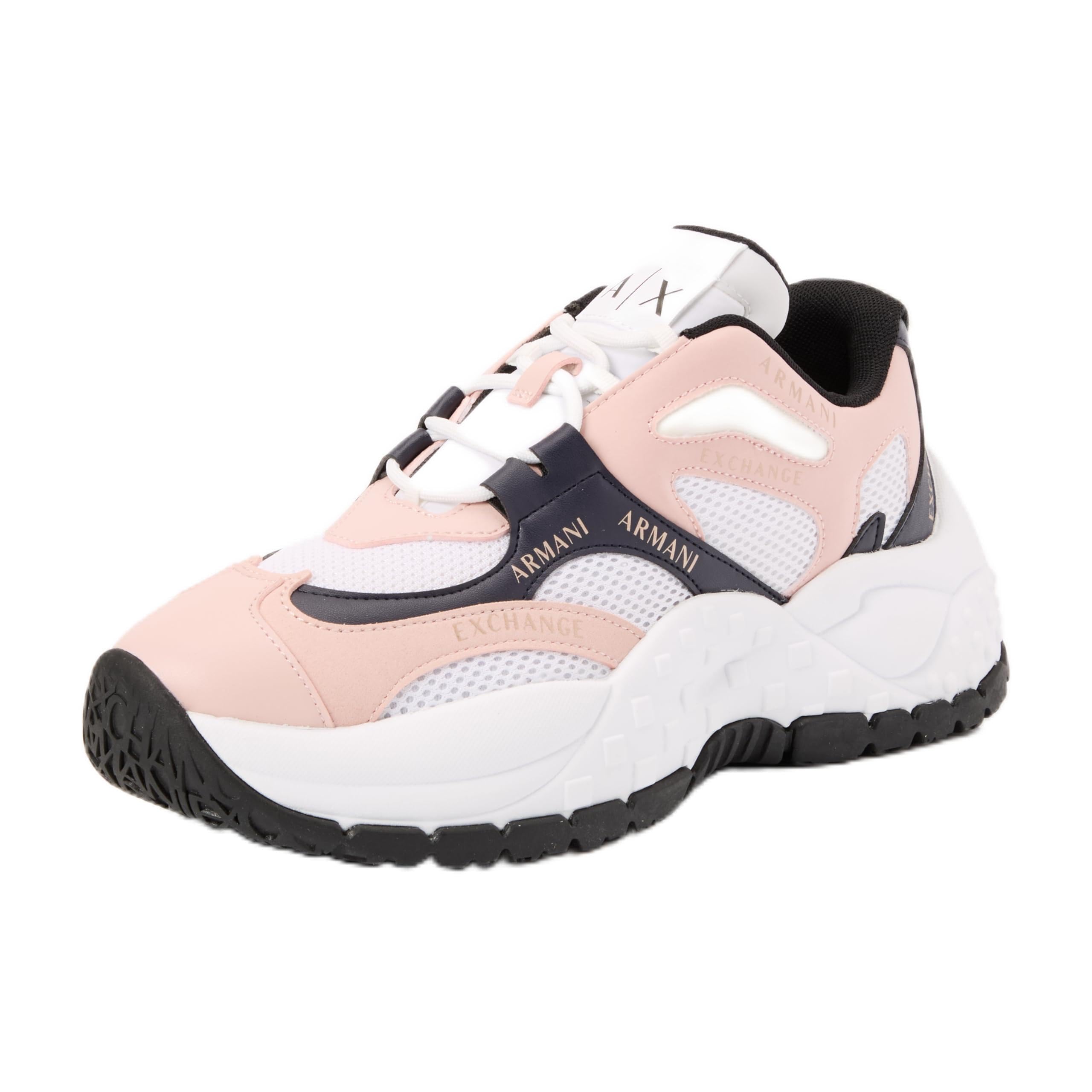 Armani Exchange Mujer Rose D Blue Op White Zapatillas Vedder Para Suela Gruesa, Con Logotipo, 40.5 Eu