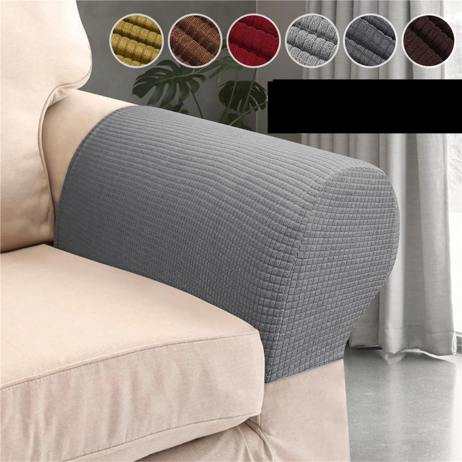 Removable Sofa Armrestors 4 Pack Multicolor 21.7x9.7x5.7 in(Dark Beige)