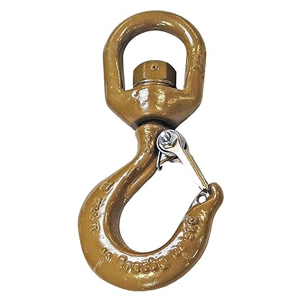 Crosby L-322AN Swivel Hook with Latch | 3 Ton Working Load Limit | Swivel Attachment | Forged Alloy Steel | Load Rated | 1048834