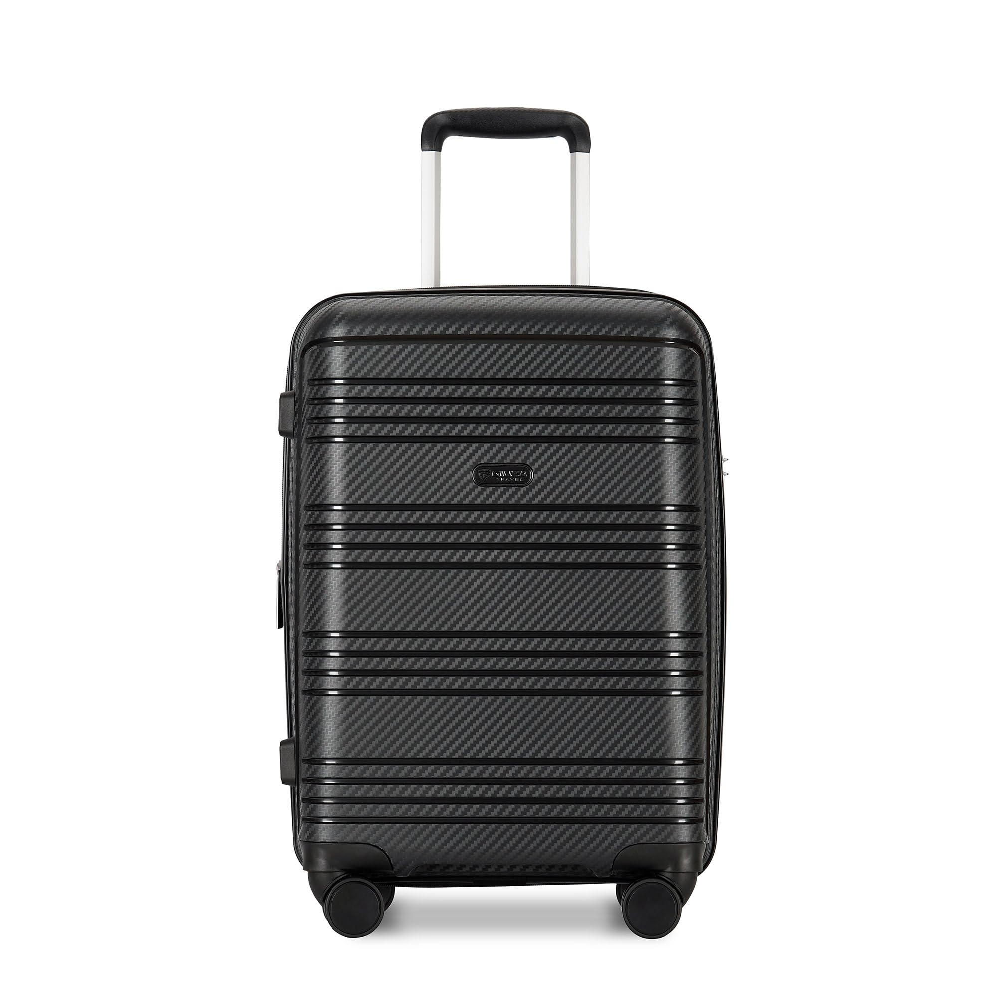 3-piece sets luggage with scratch-resistant PP material, expandable?all 20 25 29 Super light, large-capacity double seal suitcase (Black color, Carry-On 20-Inch)