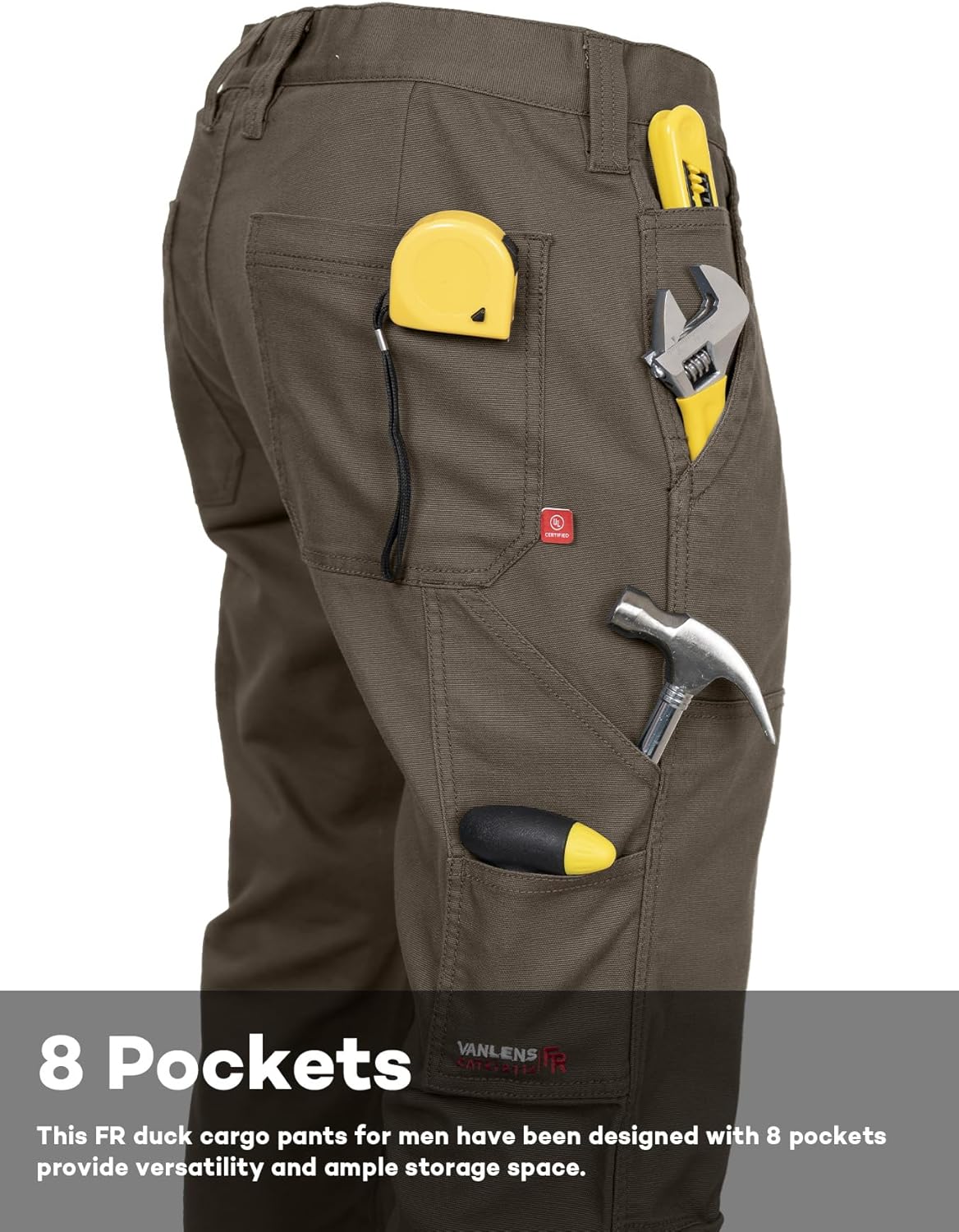 FR Pants for Men Flame/Water Resistant Duck Cargo Pants Boot Cut CAT2 - Image 3