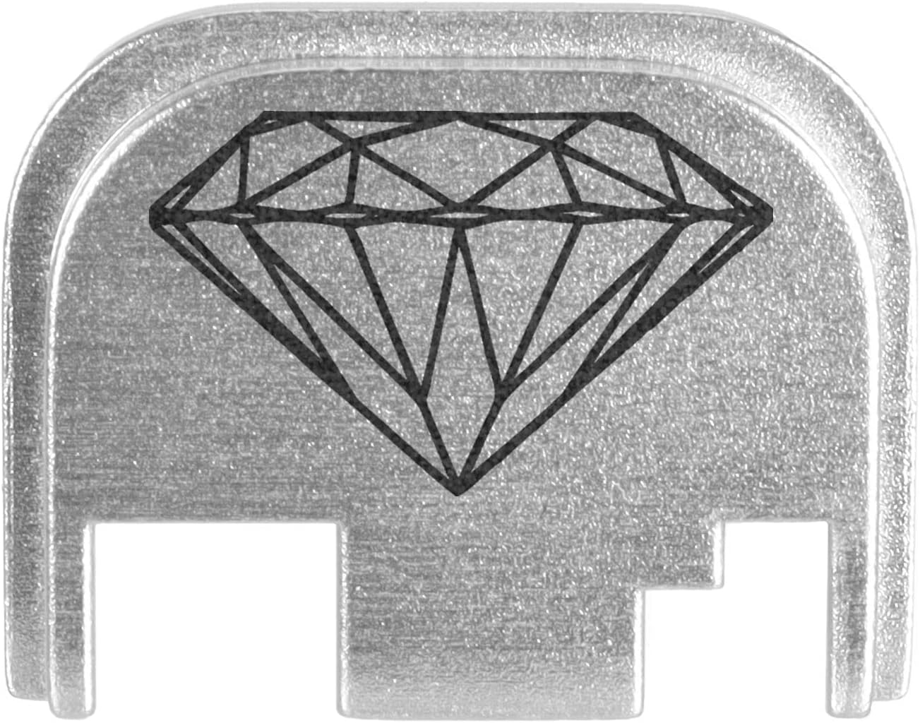 NDZ Performance Rear Slide Cover Back Plate for Glock Gen 1-4 Laser Engraved Anodized Aluminum in Silver - Diamond