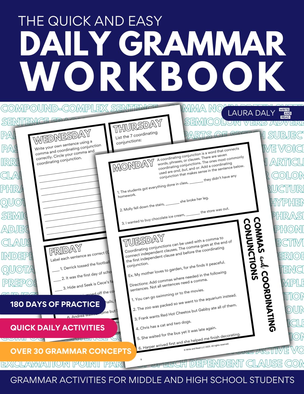 The Quick and Easy Daily Grammar Workbook: Grammar Activities for Middle and High School Students