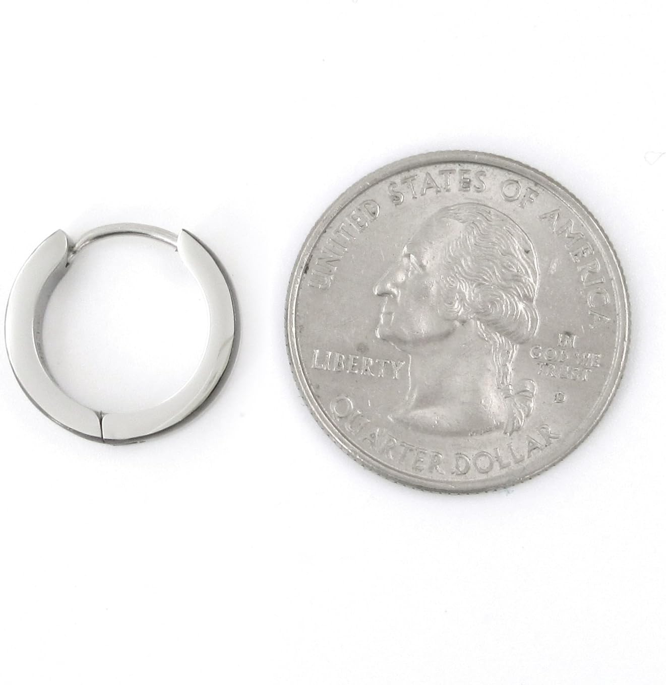 Stainless Steel Curved Face Round Hoop Earrings Half Black Gold-tone 16mm - Image 4