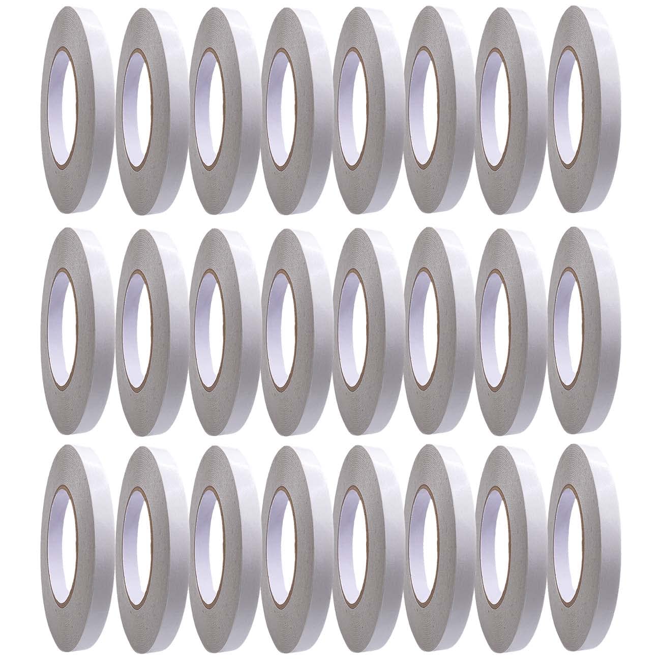 Cinta adhesiva de doble cara para manualidades y manualidades, para álbumes de recortes, sellos de goma, para hacer tarjetas, cinta de regalo (12 mm x 50 m, 24 cintas)