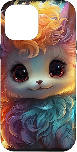 iPhone 14 Plus cute magical unicorn horse colorful hair, anime portrait #2 Case