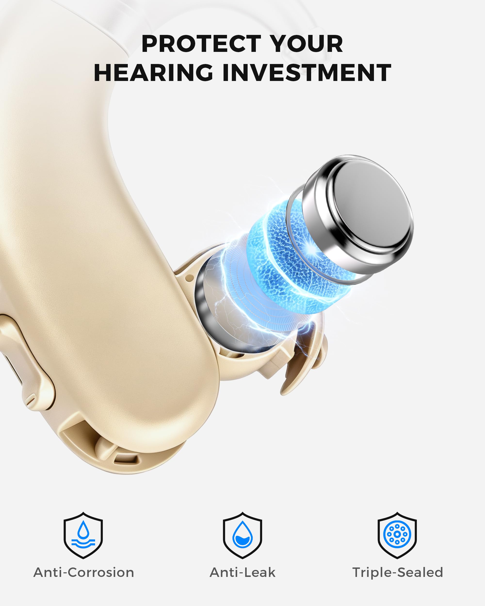 PHILIPS Paquete de 60 pilas para audífonos tamaño 10, zinc aire de 1,45 V, potencia de larga duración sin mercurio con pestaña fácil y embalaje resistente a los niños, naranja, para audífonos y
