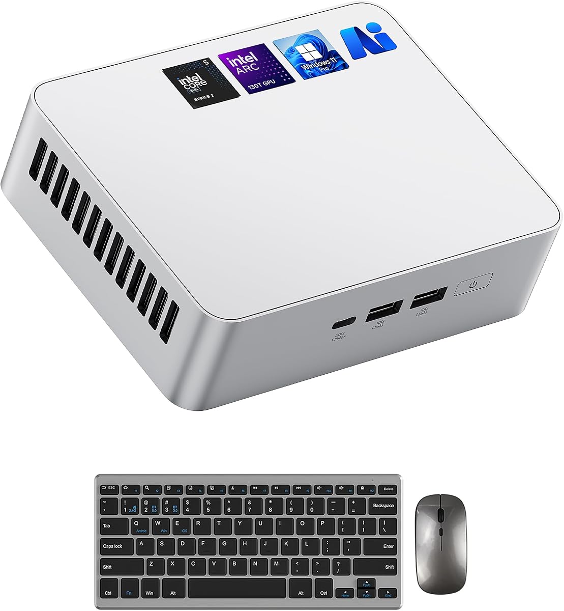 NUC 15 Pro+ Mini Desktop PC, Intel Series 2 Core Ultra 5 225H (14C/14T, Up to 4.9GHz), 16GB DDR5 RAM, 512GB PCIe SSD, Arc 130T GPU, Win 11 Pro, Thunderbolt 4, WiFi 7, BT 5.4, 8K/Quad 4K HDR