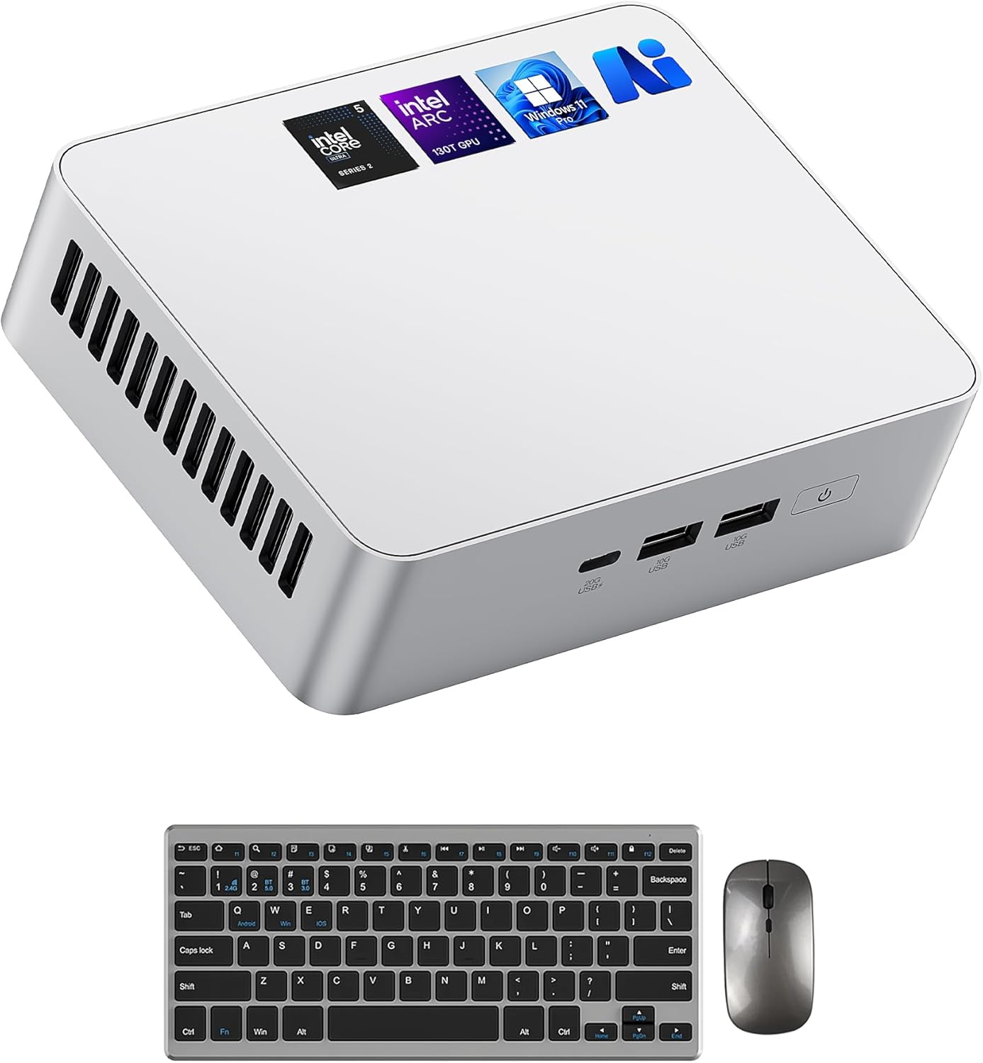 ASUS NUC 15 Pro+ Mini Desktop PC, Intel Series 2 Core Ultra 5 225H (14C/14T, Up to 4.9GHz), 16GB DDR5 RAM, 512GB PCIe SSD, Arc 130T GPU, Win 11 Pro, Thunderbolt 4, WiFi 7, BT 5.4, 8K/Quad 4K HDR