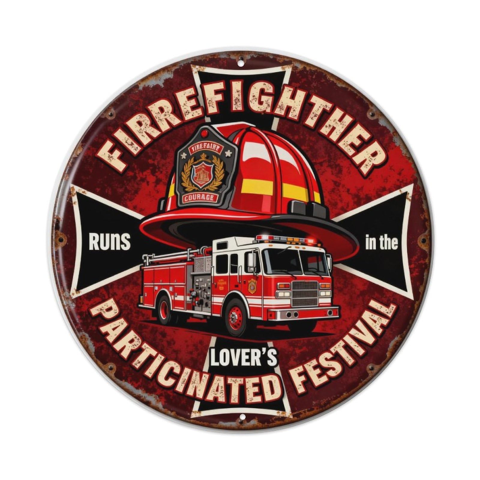 Firefighter Dad Metal Tin Sign Plaque