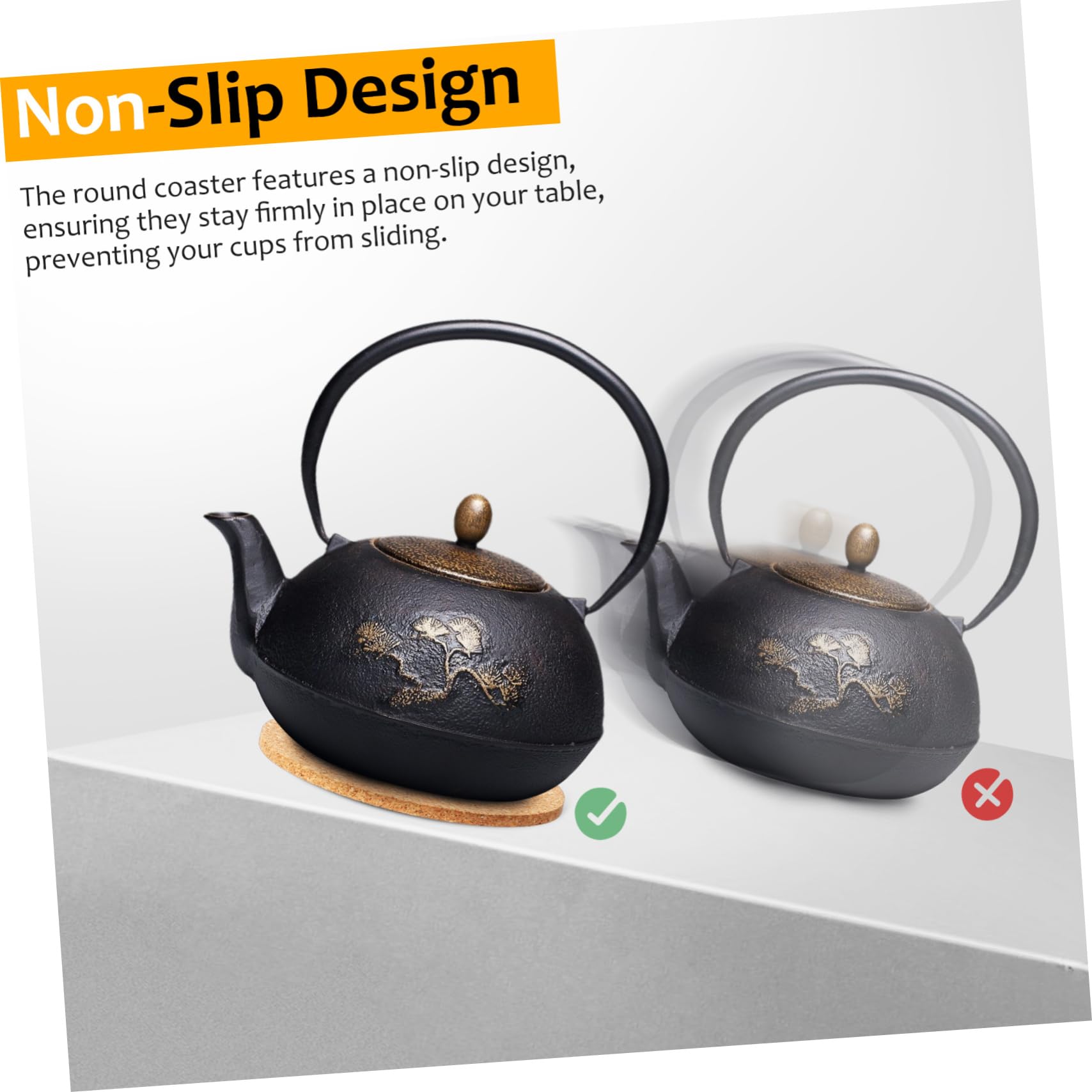 ABOOFAN Lot de 100 sous-Verres Ronds en Liège Naturel, Design Antidérapant et Isolation Thermique, pour Table et Décoration Intérieure