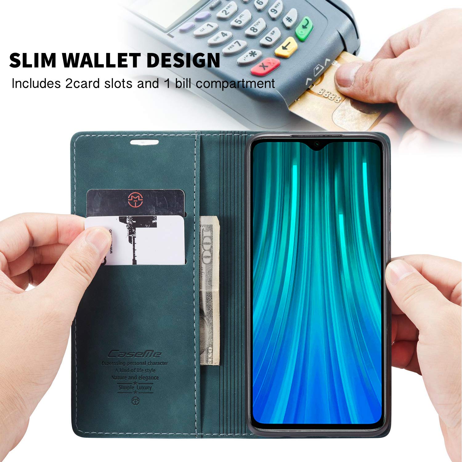 Chocoyi Custodia per Xiaomi Redmi Note 8 Pro Flip Caso in PU Pelle