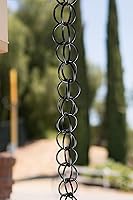Vista 3 de Monarch Rain Chains Anillo de aluminio negro cadenas de lluvia para canaletas – Extensión negra de 3 pies Cadena de lluvia decorativa