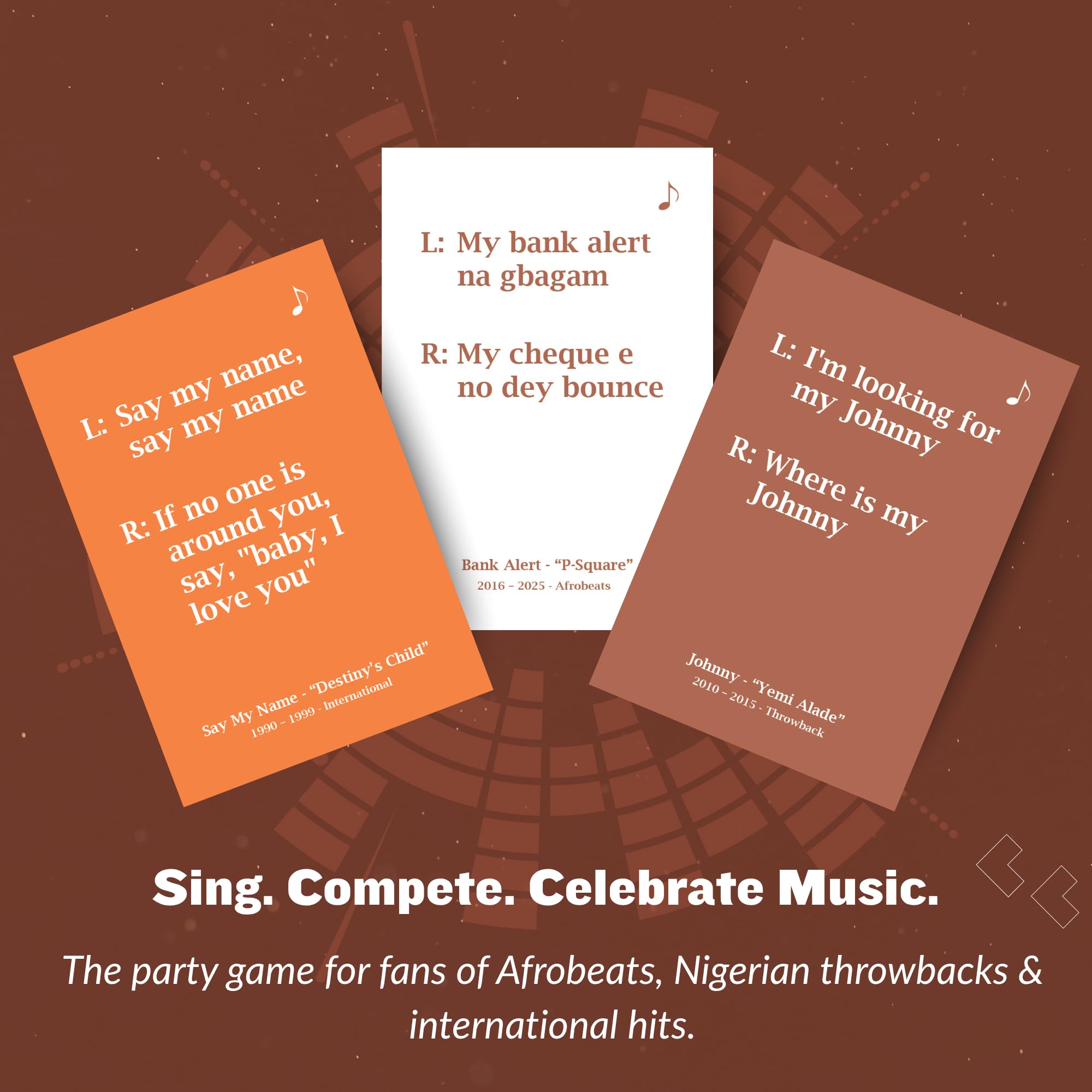 Kulture Games Complete The Lyrics: Afrobeats, Nigerian Throwbacks & International Hits - Party Game for Adults Teens & Families - Image 2