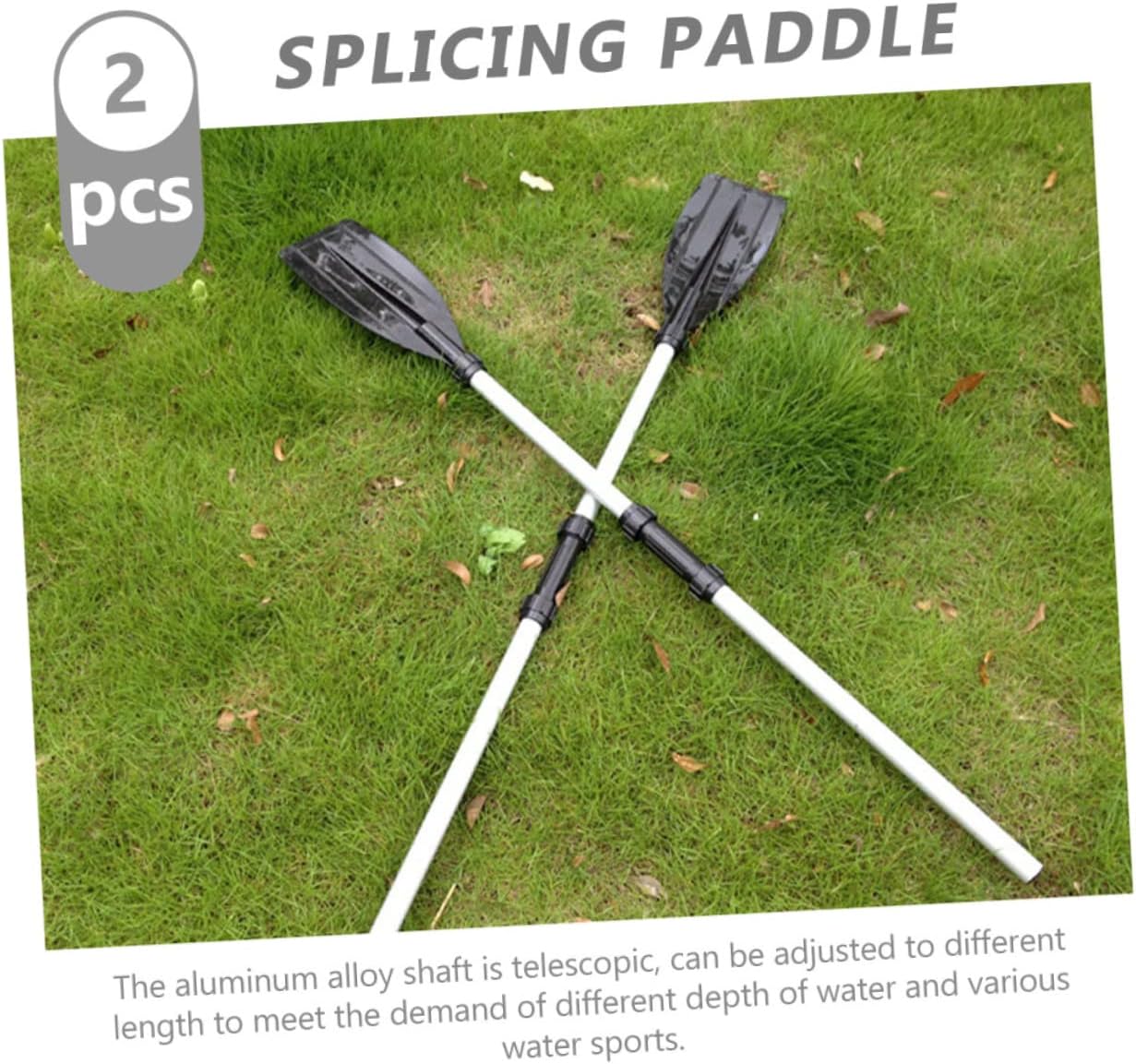 2pcs Lightweight Kayak Paddles with Ergonomic Grip Durable Rubber Boat Oars for Water Sports for Adults Kayaking and Canoeing
