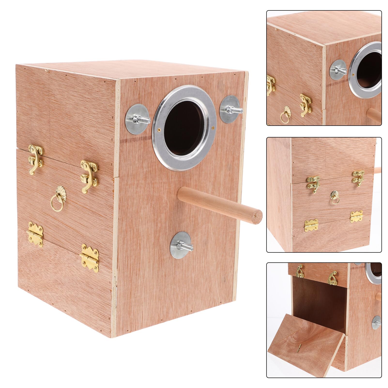 Happyyami Caja De Cría Colgante para Aves Nido De Madera Natural para Periquitos y Pájaros Pequeños Refugio Aislado y Duradero para Reproducción y Protección Exterior