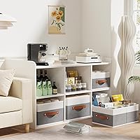 Vista 4 de Cajas de almacenamiento, cestas de almacenamiento con asas, cubos organizadores para armario, dormitorio, lavandería, 13 x 9.1 x 5.5 pulgadas, Gris