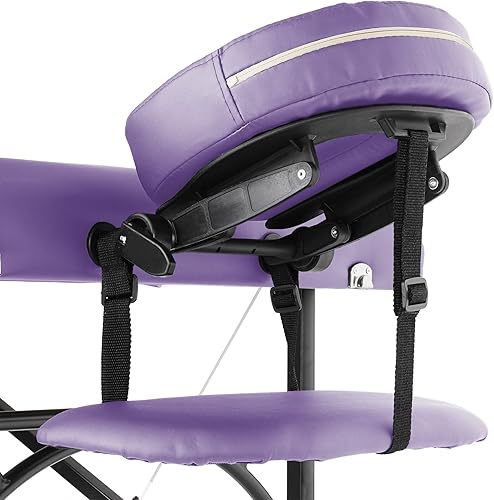 Miniatura 9 de Saloniture Mesa de masaje profesional portátil y ligera con patas de aluminio, incluye reposacabezas, soporte facial, reposabrazos y funda de