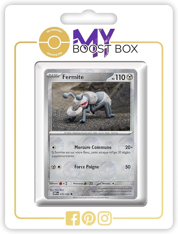 Fermite (Durant) 070/086 Reverse Poké Ball Version - my-booster X Écarlate et Violet 10.5 Flamme Blanche - Box of 10 Pokemon French Cards