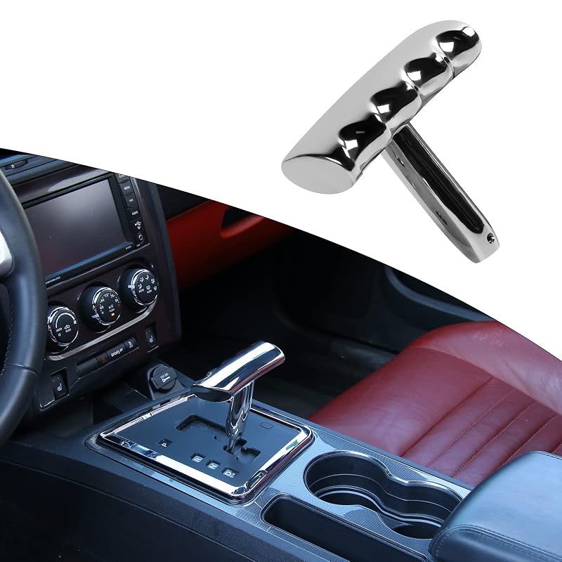 Manopla de Câmbio T em Alumínio Cromado SQQP para Jeep Wrangler JK, Dodge Durango e RAM