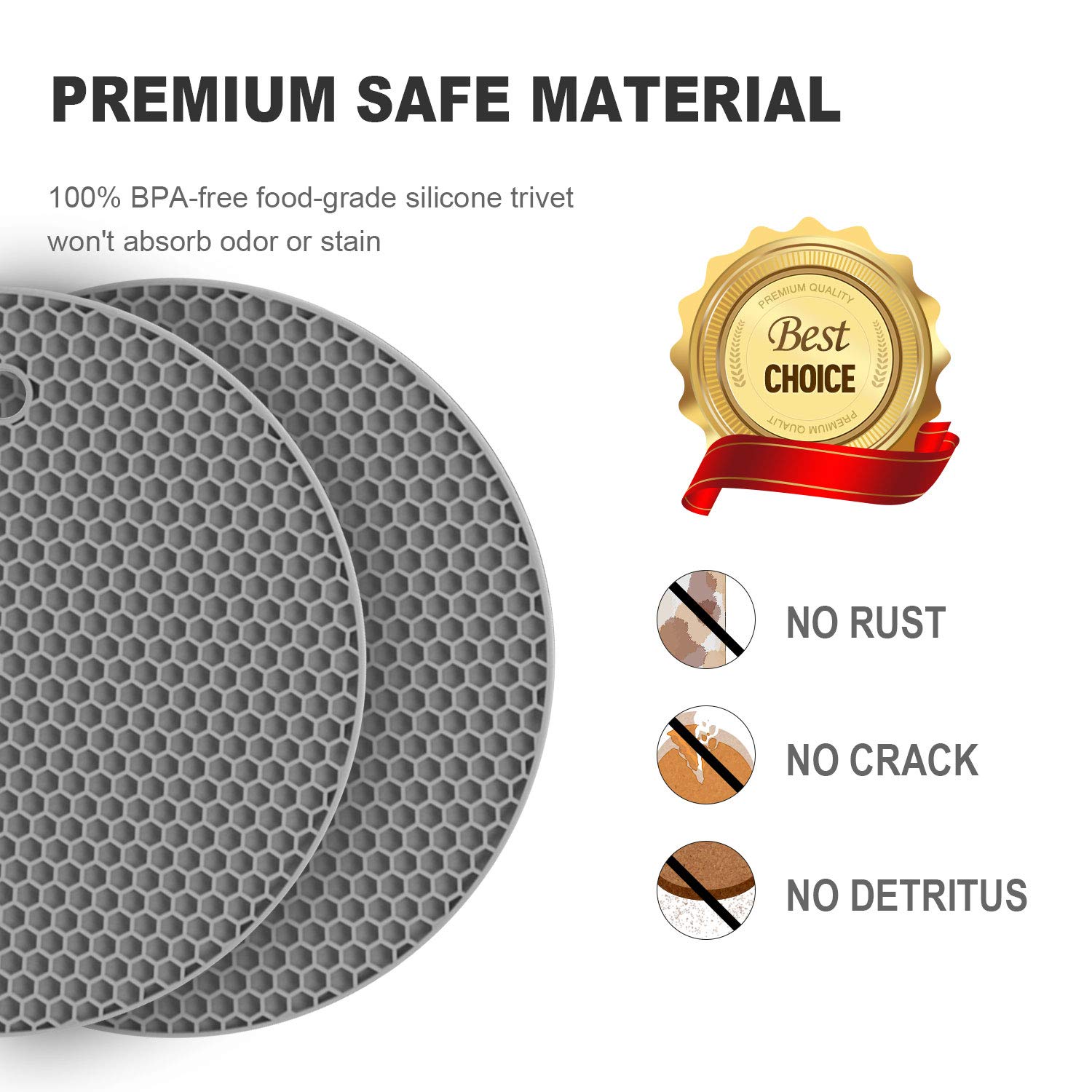 Lot De 5 Dessous De Plat Pliables En Silicone - 20 X 3,2 C