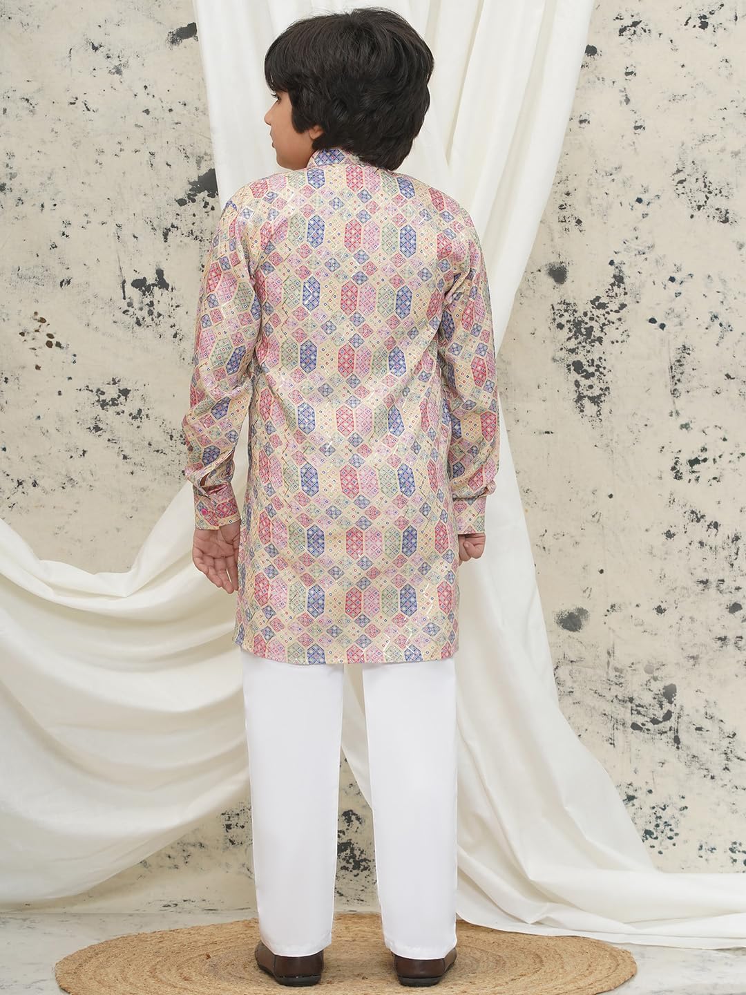 AJ DEZINES Kids Cotton Full Sleeve Printed Kurta Pajama Set for Boys - Indian Ethnic wear