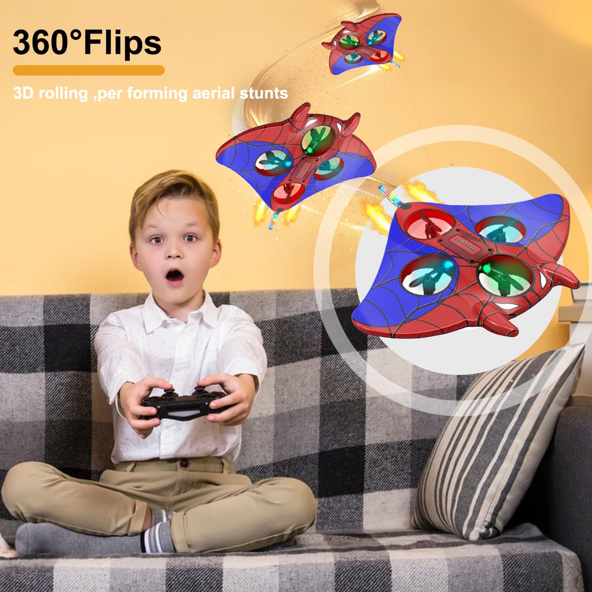 RC Plane Toy for Kids 2.4GHz Remote Control Plane RC Aeroplane Toys, with 360° Flips and Flash Light - Image 3