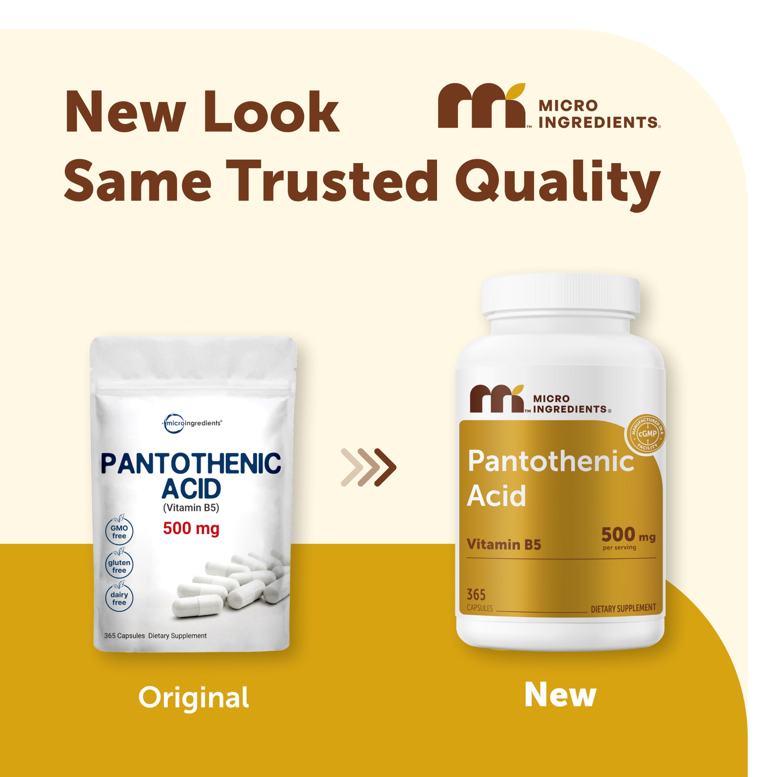 Micro Ingredients Pantothenic Acid, 500mg Vitamin B5 Per Serving | 365 Caps — Amazon image 2