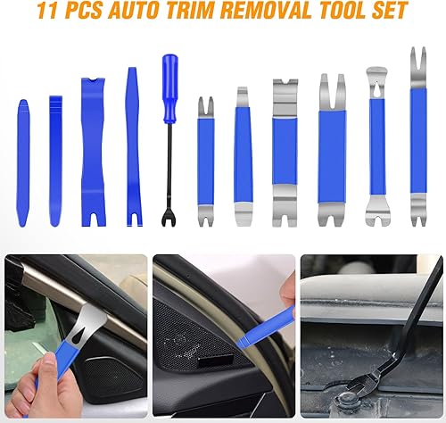 Miniatura 111 de GOOACC Kit de 5 piezas de herramientas para remover los clips de molduras de puertas y tablero de audio del automóvil sin rayar Azul