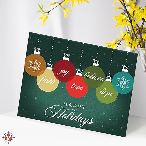 Miniatura 6 de Felices Fiestas 2024 amor, fe, esperanza, alegría, cree elegante rojo y verde para Navidad, saludos de Año Nuevo y vacaciones, invitaciones y