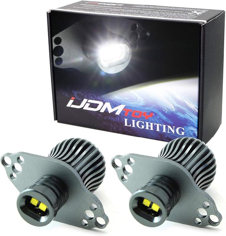 LED Angel Eye Marker Bulbs Compatible with 2006-08 BMW E90 3 Series Xenon Trim & 2009-12 BMW 3 Series LCI Standard Halogen Trim, 20W Xenon White High Power LED Light