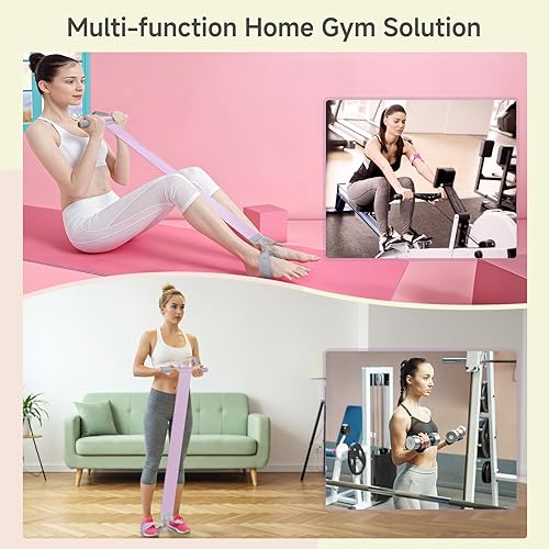 Miniatura 4 de Banda de resistencia de tela con asas, banda de ejercicio de cuerpo completo de 120 libras, bandas elásticas antideslizantes para entrenamiento