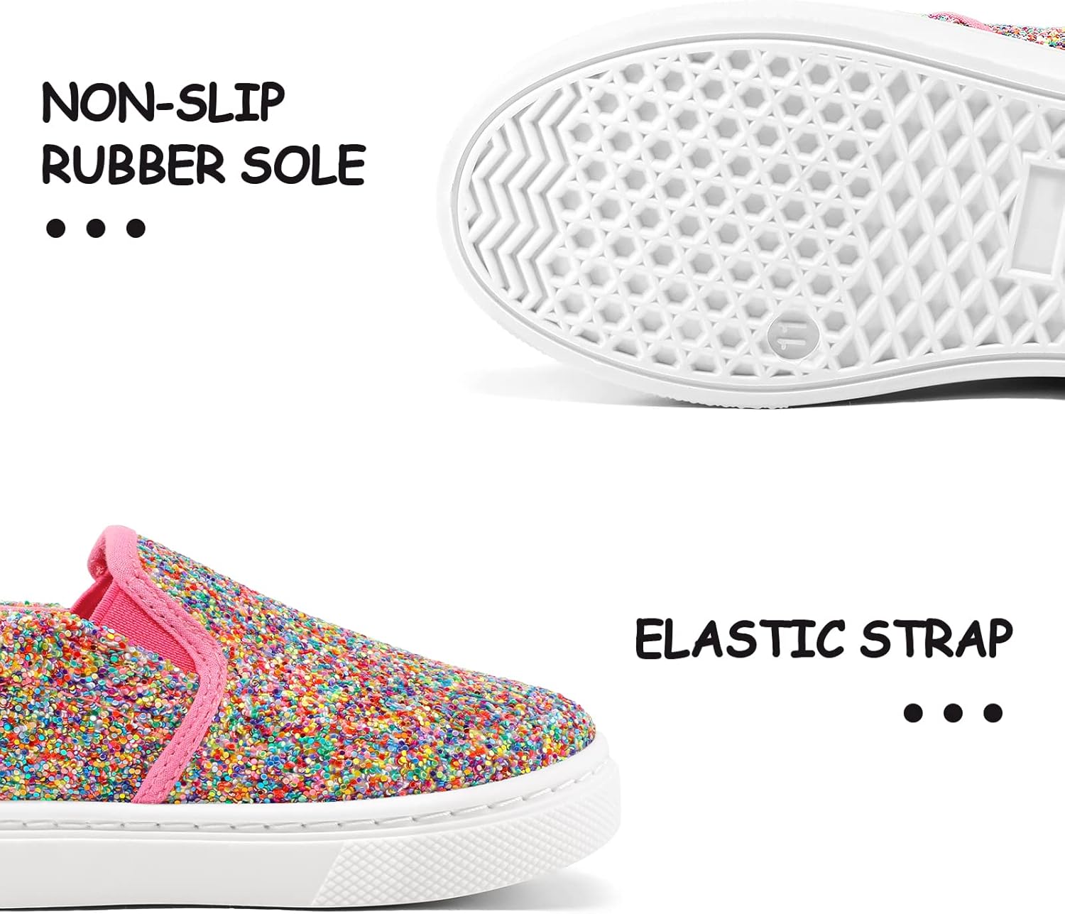 K KomForme Toddler Sneakers for Girls Boys Slip On Canvas Walking Shoes - Image 5