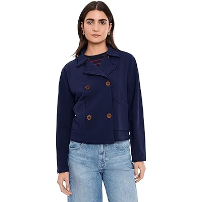 Mod-o-doc Long Sleeve Double Breasted Crop Jacket