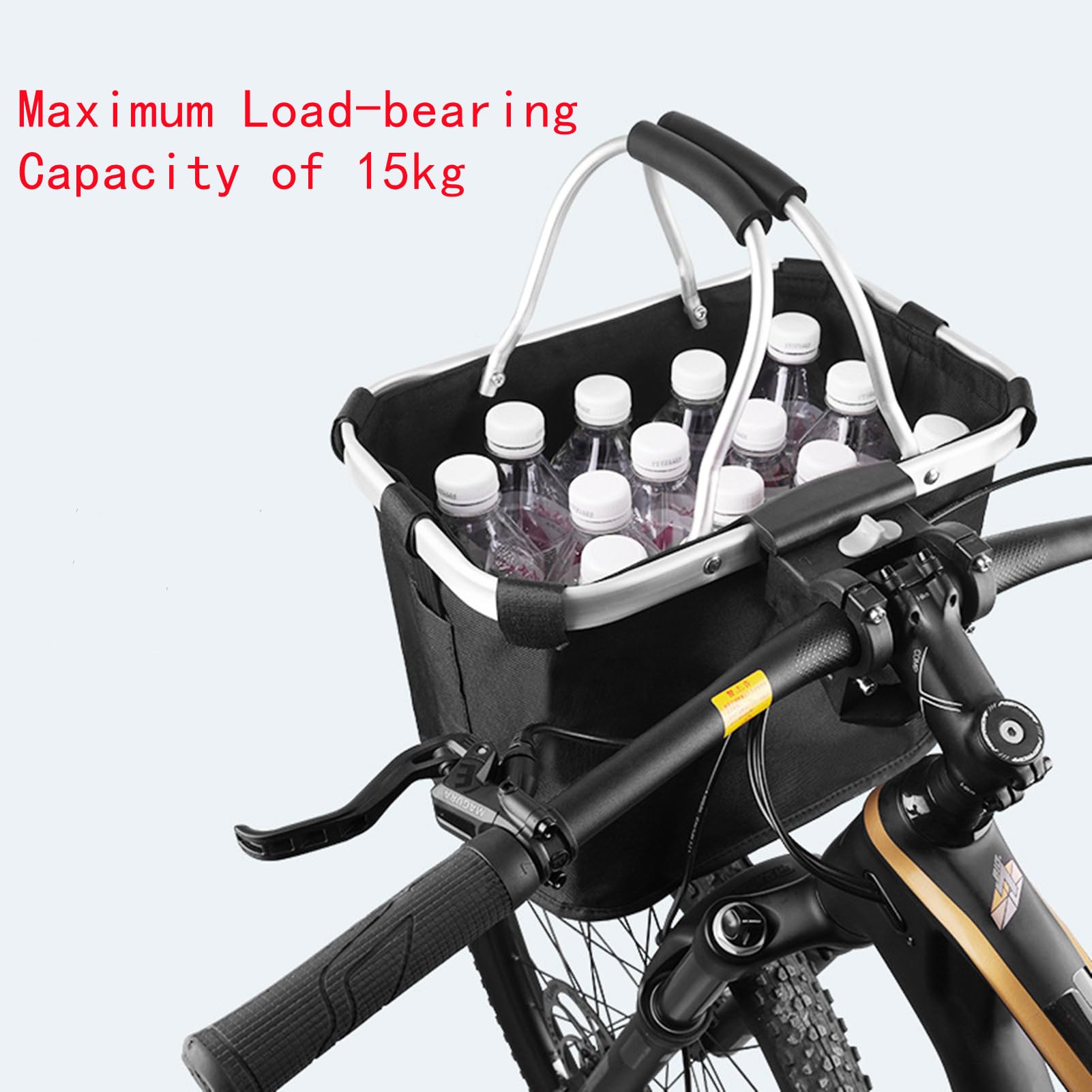 Cesta plegable para bicicleta, Cesta para bicicleta para perros, Fácil instalación Bolsa de cesta desmontable para bicicleta, con adaptador de manillar para perros pequeños, compras, pícnic