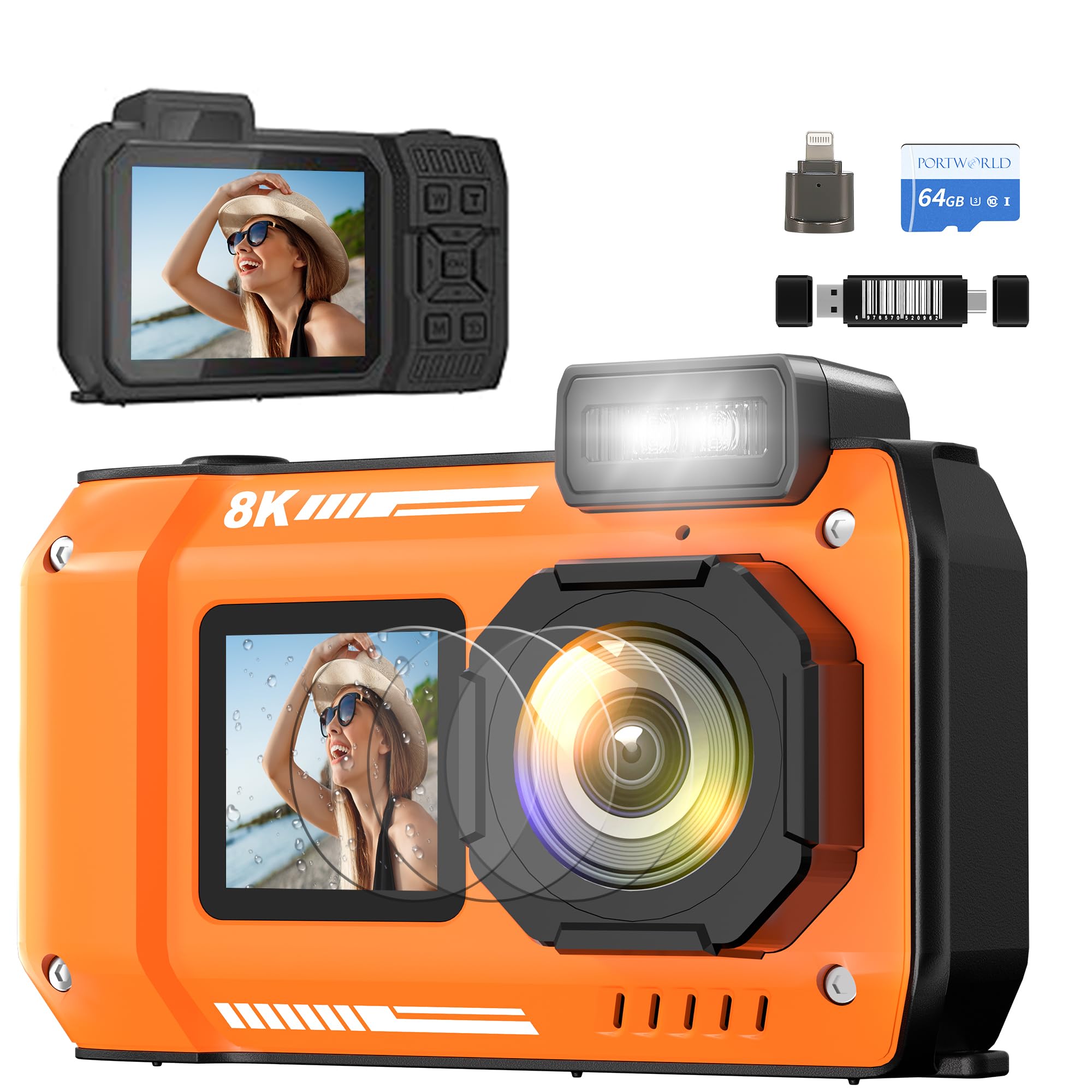 Amazon.com : 8K Underwater Camera 33FT Waterproof Camera with 64GB