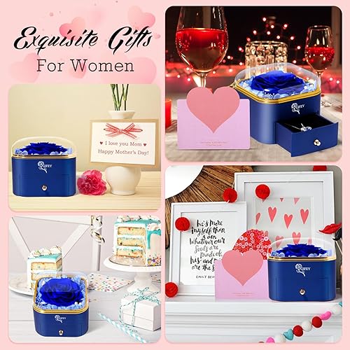 Miniatura 4 de Regalos para el día de la madre, rosa eterna con collar, regalos para mujeres, madre, abuela, esposa y novia, regalo de cumpleaños, boda, regalo de